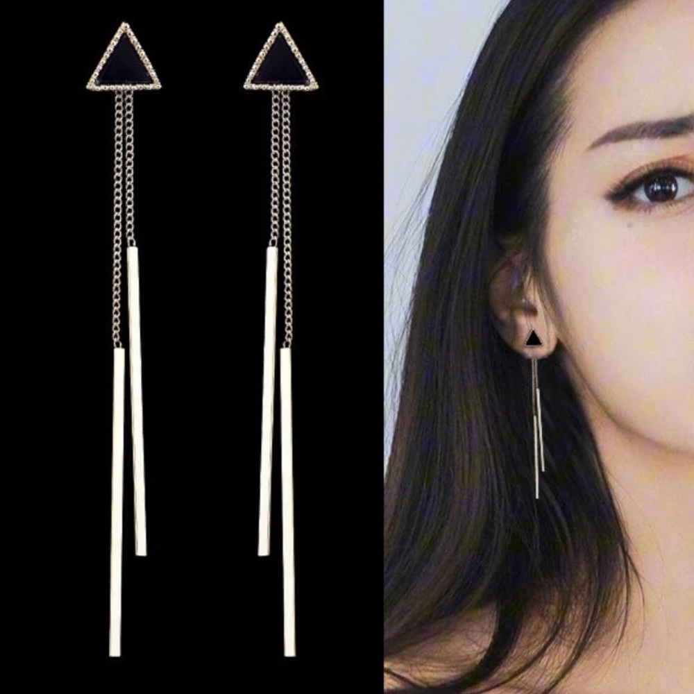 •Tara• Geometric Drop Earrings - Picture 2 of 5